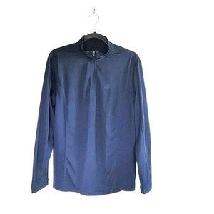 Adidas Mens Shirt Navy Blue M Long Sleeve 1/4 Zip Up